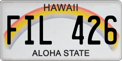 HI license plate FIL426