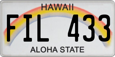 HI license plate FIL433