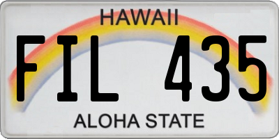 HI license plate FIL435