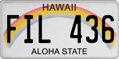 HI license plate FIL436