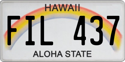 HI license plate FIL437