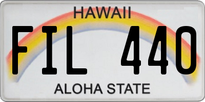 HI license plate FIL440