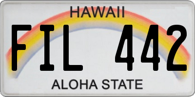 HI license plate FIL442