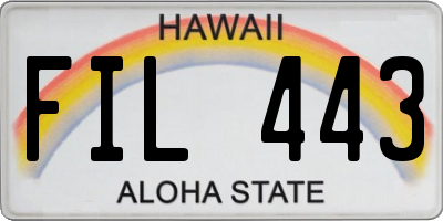 HI license plate FIL443