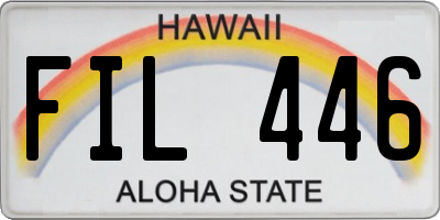 HI license plate FIL446