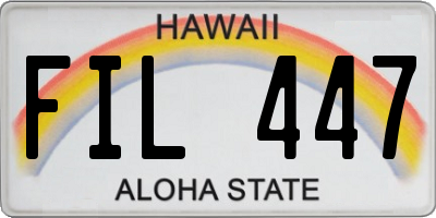 HI license plate FIL447