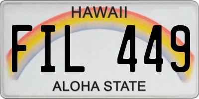 HI license plate FIL449