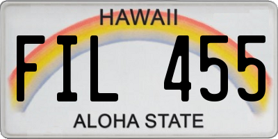 HI license plate FIL455