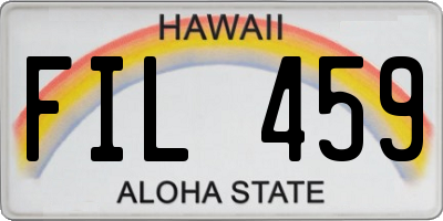 HI license plate FIL459