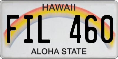 HI license plate FIL460