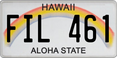 HI license plate FIL461