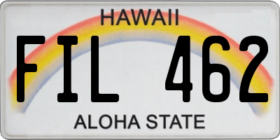 HI license plate FIL462