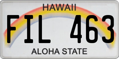 HI license plate FIL463