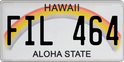 HI license plate FIL464