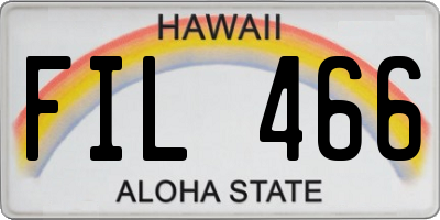 HI license plate FIL466