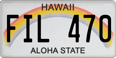 HI license plate FIL470