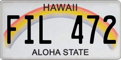 HI license plate FIL472