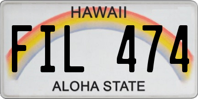 HI license plate FIL474
