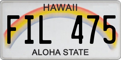 HI license plate FIL475
