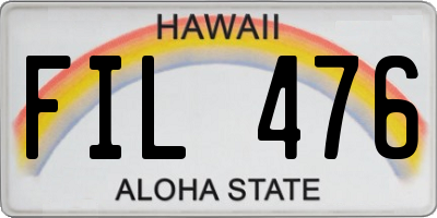 HI license plate FIL476