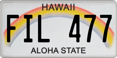 HI license plate FIL477
