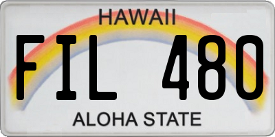 HI license plate FIL480
