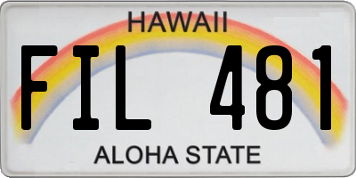 HI license plate FIL481
