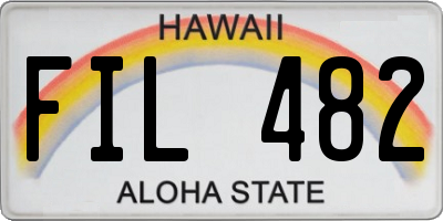 HI license plate FIL482