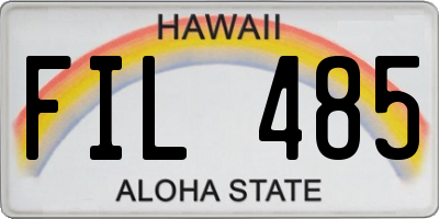 HI license plate FIL485