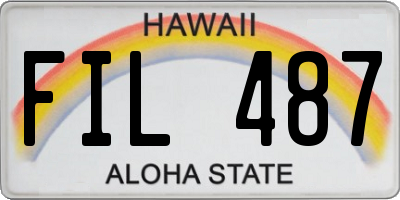 HI license plate FIL487