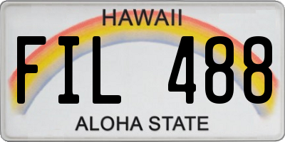 HI license plate FIL488