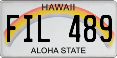HI license plate FIL489