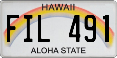 HI license plate FIL491
