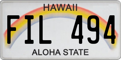 HI license plate FIL494