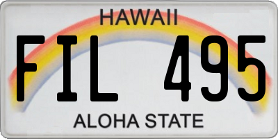 HI license plate FIL495