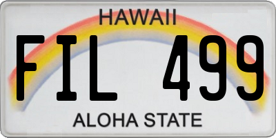 HI license plate FIL499