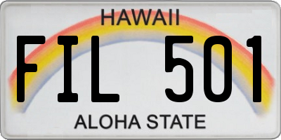 HI license plate FIL501