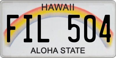 HI license plate FIL504