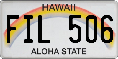 HI license plate FIL506
