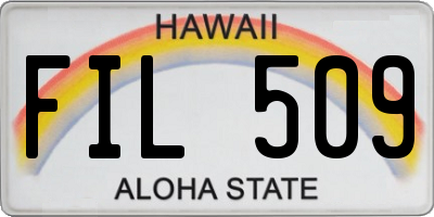 HI license plate FIL509