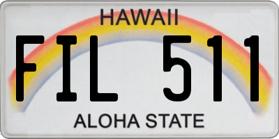 HI license plate FIL511