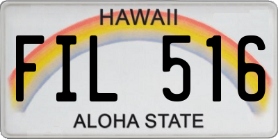 HI license plate FIL516