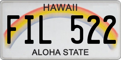 HI license plate FIL522