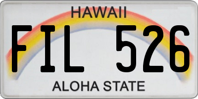 HI license plate FIL526