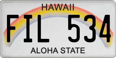 HI license plate FIL534
