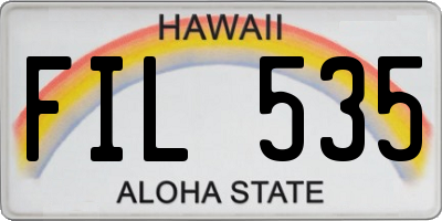 HI license plate FIL535