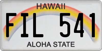 HI license plate FIL541