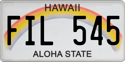 HI license plate FIL545