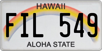 HI license plate FIL549