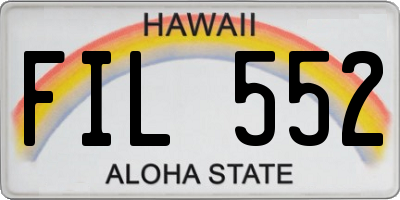 HI license plate FIL552